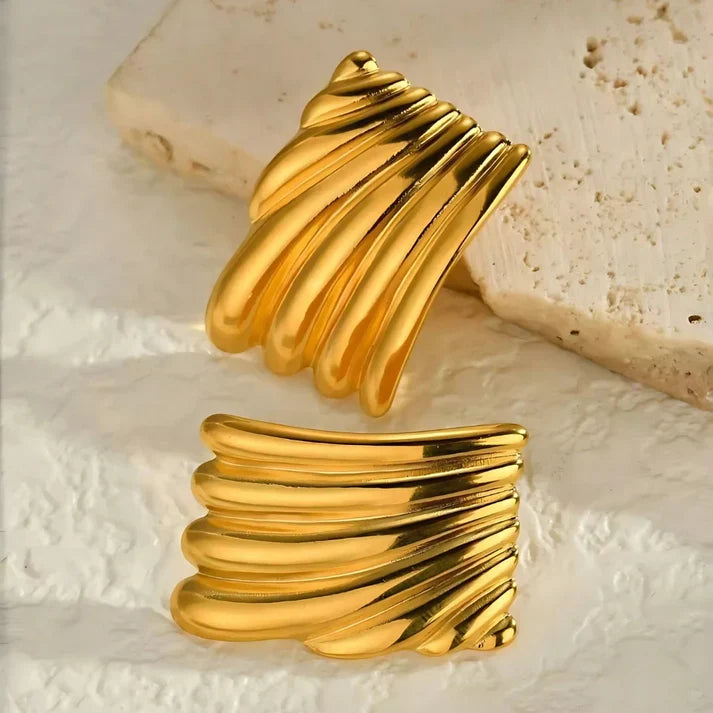 Wave Statement Earrings-Bold & Elegant