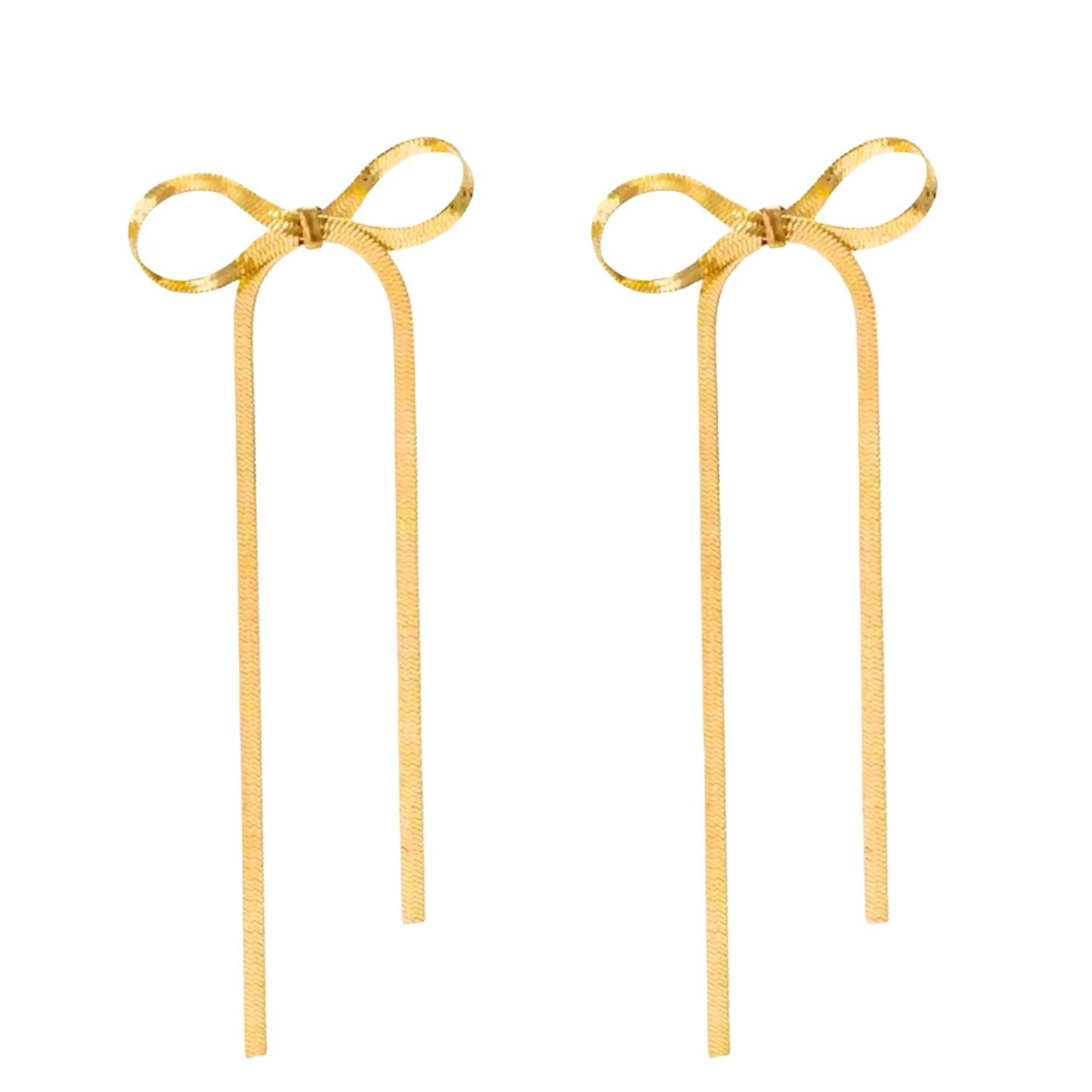 Golden Bow Knot Drop & Dangle Earrings