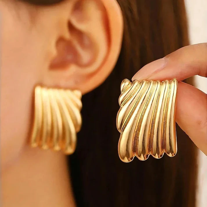 Wave Statement Earrings-Bold & Elegant